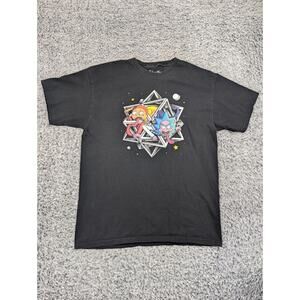 Rick & Morty Shirt Men Large Black Adult Swim Cartoon Graphic Tee Short Sleeve
